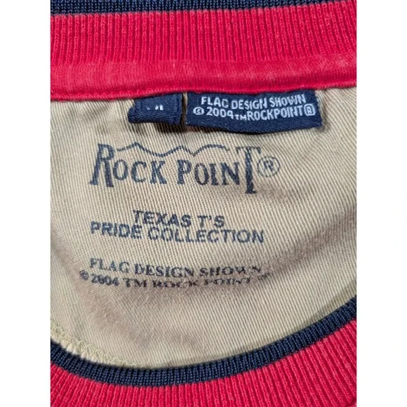 Rock Point Texas Tx Pride Collection Shirt Mens XL Red Texas Flag Raglan Tee - Picture 4 of 9